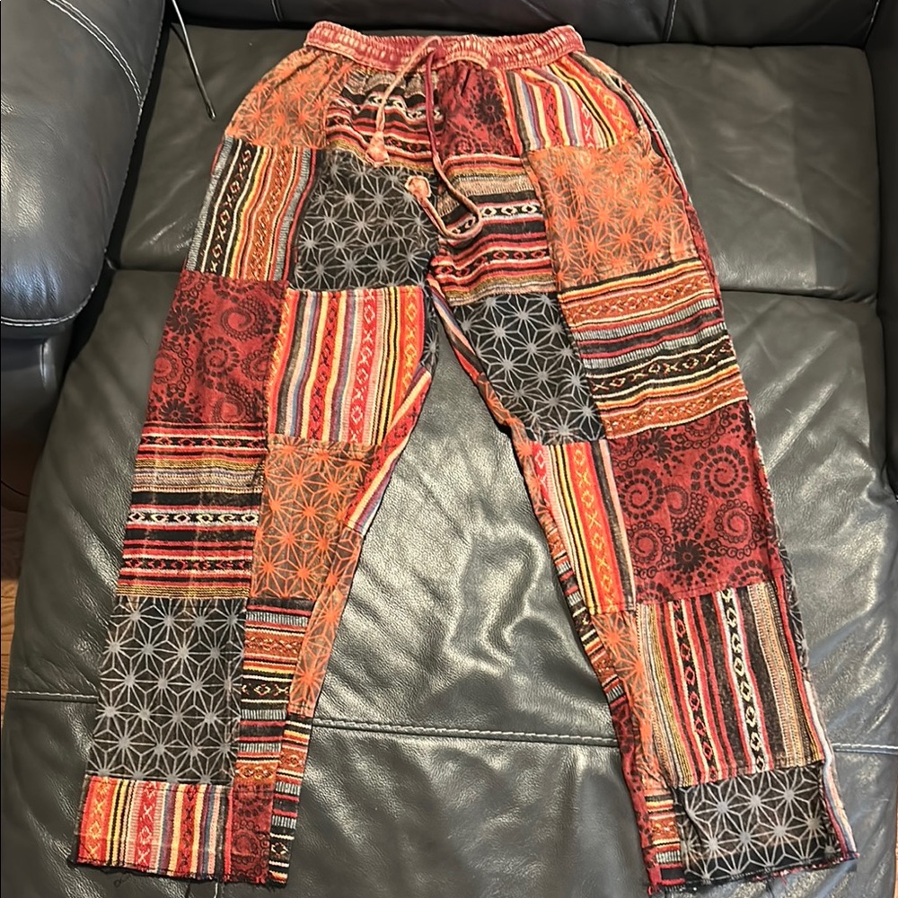 Patchwork Patterned Pants - image 1
